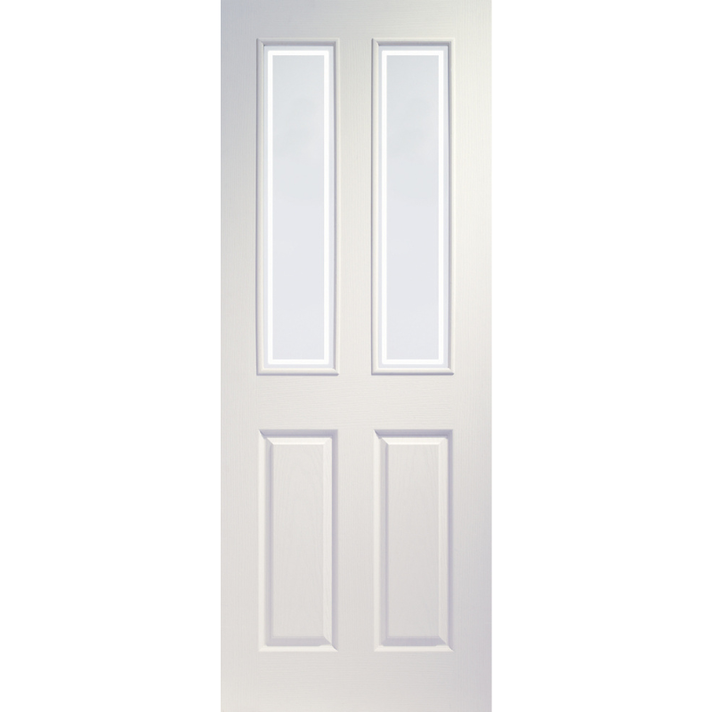 Victorian Internal White Moulded Door with Forbes Glass