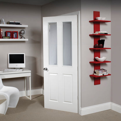Victorian Internal White Moulded Door with Forbes Glass