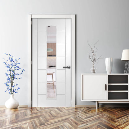 Palermo 1 Light Internal White Primed Door with Clear Glass Fire Door