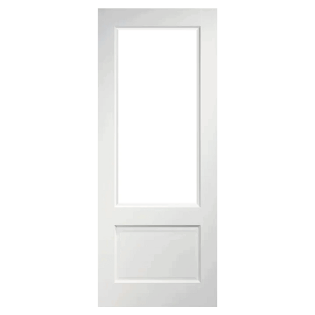 Vermont white primed 1 Panel 1 light recessed internal FD30 Fire door PM Mendes