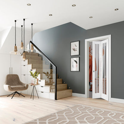 Worcester White Primed Internal Bi-Fold with Clear Glass