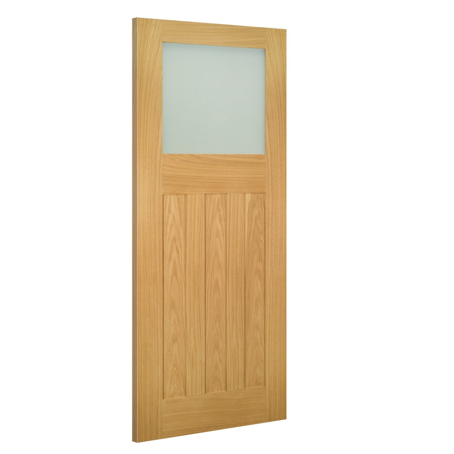 Cambridge Unfinished Oak Obscure Glaze Internal Door