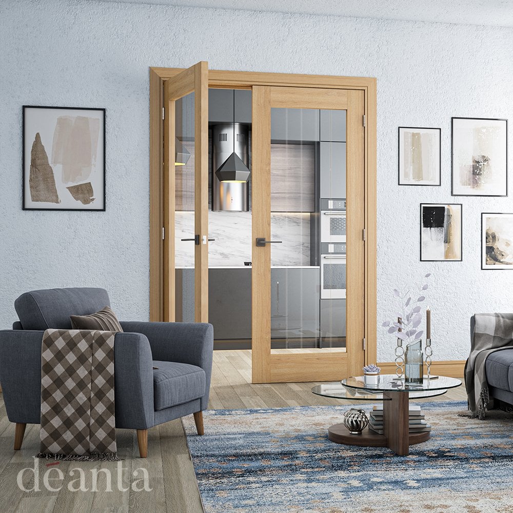 Ely Prefinished Oak Glazed 1 Lite Full FSC Internal Door