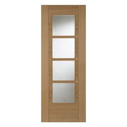 ISEO Oak Quarter Cut Veneer Central 4 Light Glazed